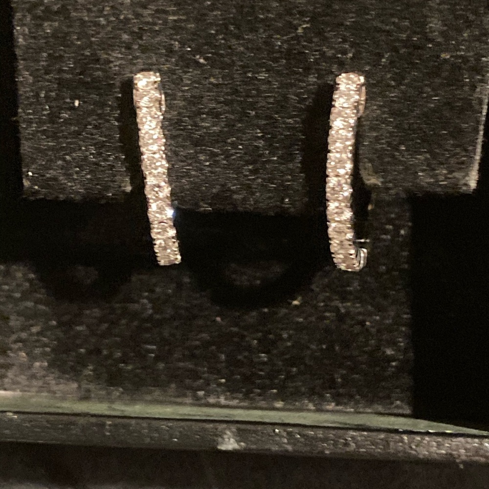 14k Diamond Huggies Hoops